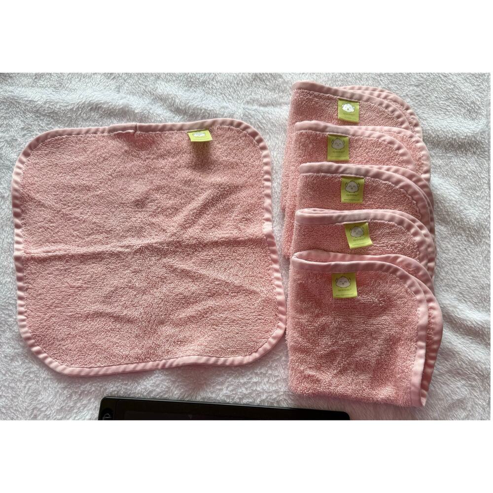 KeaBabies Organic Deluxe Baby Washcloths in Blush Pink